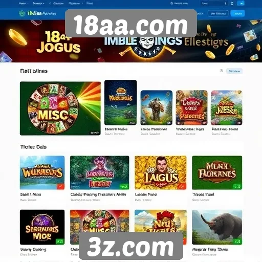 Principais características do site 18aa.com de jogos